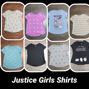 Justice girls shirts size 22 plus (8 total)